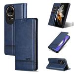 For Huawei nova 12 AZNS Magnetic Calf Texture Flip Leather Phone Case(Dark Blue)