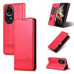 For Huawei nova 12 Pro AZNS Magnetic Calf Texture Flip Leather Phone Case(Red)