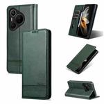 For Huawei Pura 70 Fine Hole AZNS Magnetic Calf Texture Flip Leather Phone Case(Dark Green)