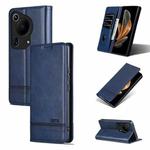 For Huawei Pura 70 Ultra AZNS Magnetic Calf Texture Flip Leather Phone Case(Dark Blue)