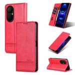 For Huawei Enjoy 80 AZNS Magnetic Calf Texture Flip Leather Phone Case(Red)