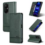For Huawei Enjoy 80 AZNS Magnetic Calf Texture Flip Leather Phone Case(Dark Green)