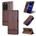 For Huawei Nova 14 Pro AZNS Magnetic Calf Texture Flip Leather Phone Case(Dark Brown)