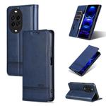 For Huawei Nova 14 Ultra AZNS Magnetic Calf Texture Flip Leather Phone Case(Dark Blue)