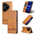 For Huawei Pura 80 Pro 5G AZNS Magnetic Calf Texture Flip Leather Phone Case(Light Brown)