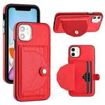 For iPhone 11 Shockproof Leather Phone Case with Card Holder(Red)