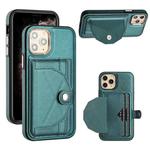 For iPhone 11 Pro Shockproof Leather Phone Case with Card Holder(Green)
