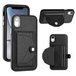 For iPhone XR Shockproof Leather Phone Case with Card Holder(Black)
