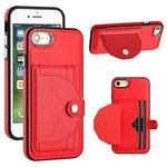 For iPhone SE 2022/SE 2020/6/7/8 Shockproof Leather Phone Case with Card Holder(Red)
