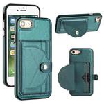 For iPhone SE 2022/SE 2020/6/7/8 Shockproof Leather Phone Case with Card Holder(Green)