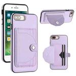 For iPhone 6 Plus/7 Plus/8 Plus Shockproof Leather Phone Case with Card Holder(Purple)