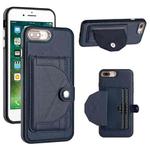 For iPhone 6 Plus/7 Plus/8 Plus Shockproof Leather Phone Case with Card Holder(Blue)