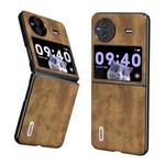 For vivo X Flip ABEEL Retro Litchi Texture PU Phone Case(Brown)