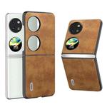 For Huawei Pocket 2 ABEEL Retro Litchi Texture PU Phone Case(Brown)