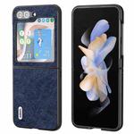 For Samsung Galaxy Z Flip5 ABEEL Retro Litchi Texture PU Phone Case(Blue)