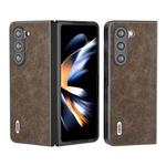 For Samsung Galaxy Z Fold5 ABEEL Dream Litchi Texture PU Phone Case(Khaki)