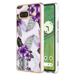 For Google Pixel 7a Electroplating IMD TPU Phone Case(Purple Flower)