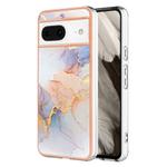 For Google Pixel 8 Electroplating IMD TPU Phone Case(White Marble)