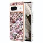 For Google Pixel 8 Electroplating IMD TPU Phone Case(Pink Scales)