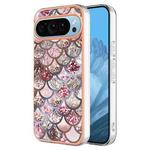 For Google Pixel 9 Electroplating IMD TPU Phone Case(Pink Scales)