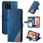For iPhone 11 Pro Max Skin Feel Splicing Horizontal Flip Leather Case with Holder & Card Slots & Wallet & Photo Frame(Blue)