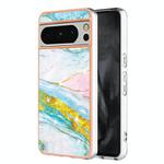 For Google Pixel 8 Pro Electroplating Marble Dual-side IMD Phone Case(Green 004)