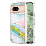 For Google Pixel 8a Electroplating Marble Dual-side IMD Phone Case(Green 004)