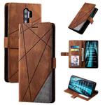 For Xiaomi Redmi Note 8 Pro Skin Feel Splicing Horizontal Flip Leather Case with Holder & Card Slots & Wallet & Photo Frame(Brown)