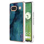 For Google Pixel 7a Electroplating Marble Dual-side IMD Phone Case(Green 017)