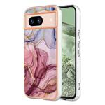 For Google Pixel 8a Electroplating Marble Dual-side IMD Phone Case(Rose Red 014)