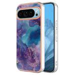 For Google Pixel 9 Pro Electroplating Marble Dual-side IMD Phone Case(Purple 016)