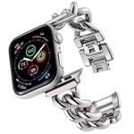 Big Denim Chain Metal Watch Band For Apple Watch Ultra 49mm(Silver)