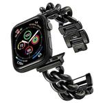 Big Denim Chain Metal Watch Band For Apple Watch 8 45mm(Black)