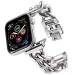 Big Denim Chain Metal Watch Band For Apple Watch SE 40mm(Silver)