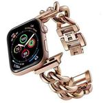 Big Denim Chain Metal Watch Band For Apple Watch 6 40mm(Rose Gold)