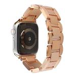 Plaid Metal Watch Band For Apple Watch SE 44mm(Rose Gold)
