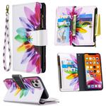 For iPhone 11 Colored Drawing Pattern Zipper Horizontal Flip Leather Case with Holder & Card Slots & Wallet(Sun Flower)