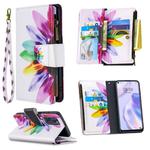 For Huawei P40 Colored Drawing Pattern Zipper Horizontal Flip Leather Case with Holder & Card Slots & Wallet(Sun Flower)