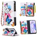 For Huawei P40 Pro Colored Drawing Pattern Zipper Horizontal Flip Leather Case with Holder & Card Slots & Wallet(Two Butterflies)