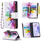 For Huawei P40 Pro Colored Drawing Pattern Zipper Horizontal Flip Leather Case with Holder & Card Slots & Wallet(Sun Flower)