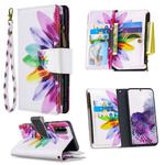 For Samsung Galaxy S20 Ultra Colored Drawing Pattern Zipper Horizontal Flip Leather Case with Holder & Card Slots & Wallet(Sun Flower)