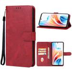 For OPPO A2 Leather Phone Case(Red)