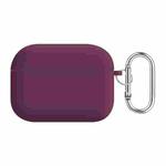 For AirPods Pro 2 PC Lining Silicone Bluetooth Earphone Protective Case(Rose Purple Red)