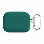 For AirPods Pro 2 PC Lining Silicone Bluetooth Earphone Protective Case(Dark Green)