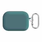 For AirPods Pro 2 PC Lining Silicone Bluetooth Earphone Protective Case(Pine Needle Green)