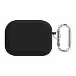 For AirPods Pro PC Lining Silicone Bluetooth Earphone Protective Case(Black)
