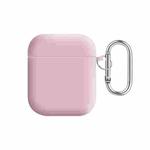 For AirPods 2 / 1 PC Lining Silicone Bluetooth Earphone Protective Case(Sandy Pink)