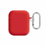 For AirPods 2 / 1 PC Lining Silicone Bluetooth Earphone Protective Case(Red)