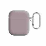 For AirPods 2 / 1 PC Lining Silicone Bluetooth Earphone Protective Case(Pebble Grey)