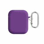 For AirPods 2 / 1 PC Lining Silicone Bluetooth Earphone Protective Case(Purple)